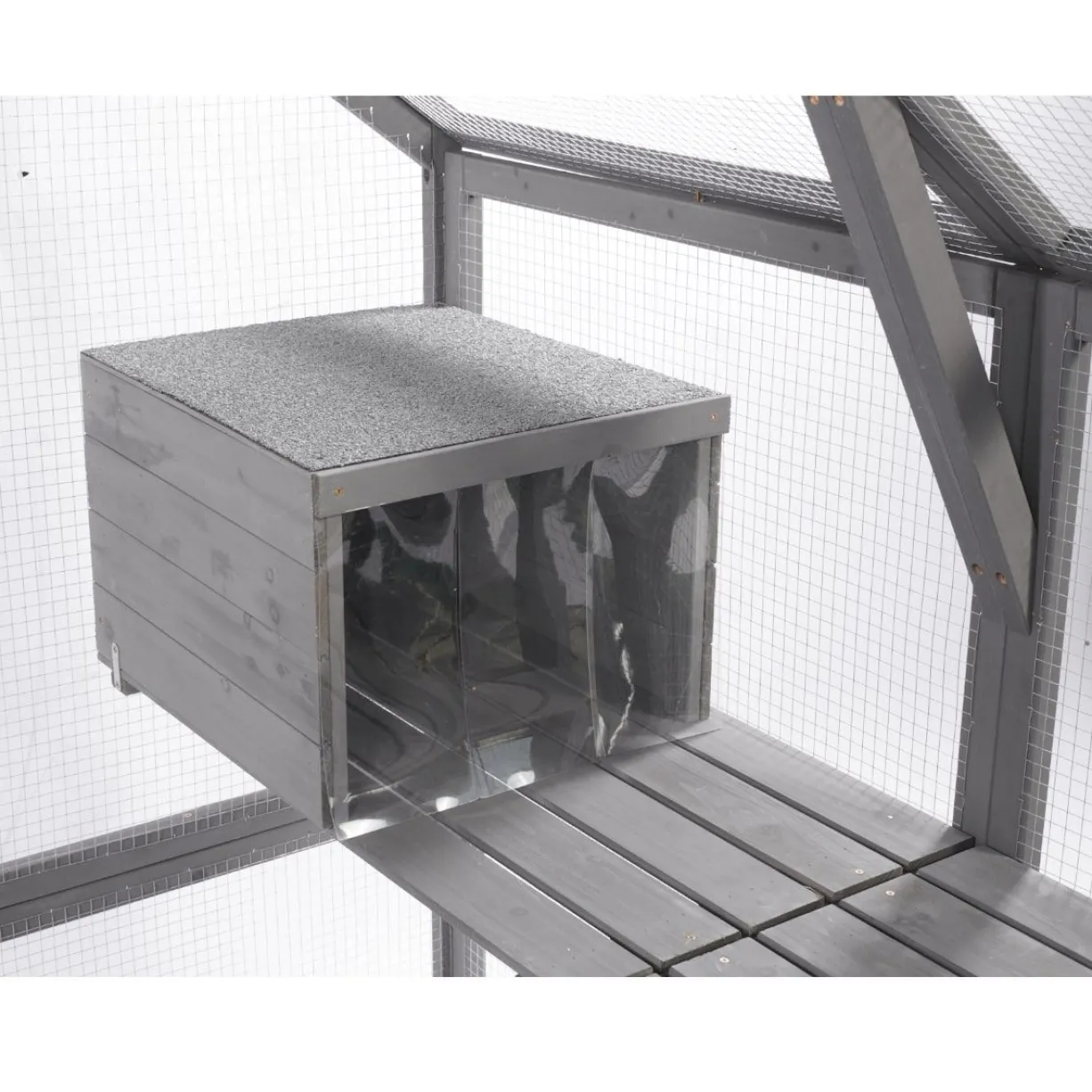 Grand catio équipé chat Deluxe 350x188x188cm sans bâche - Kat’Venture