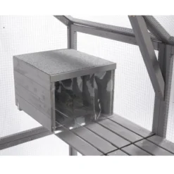 Grand catio équipé chat Deluxe 420x188x188cm avec bâche - Kat’Venture