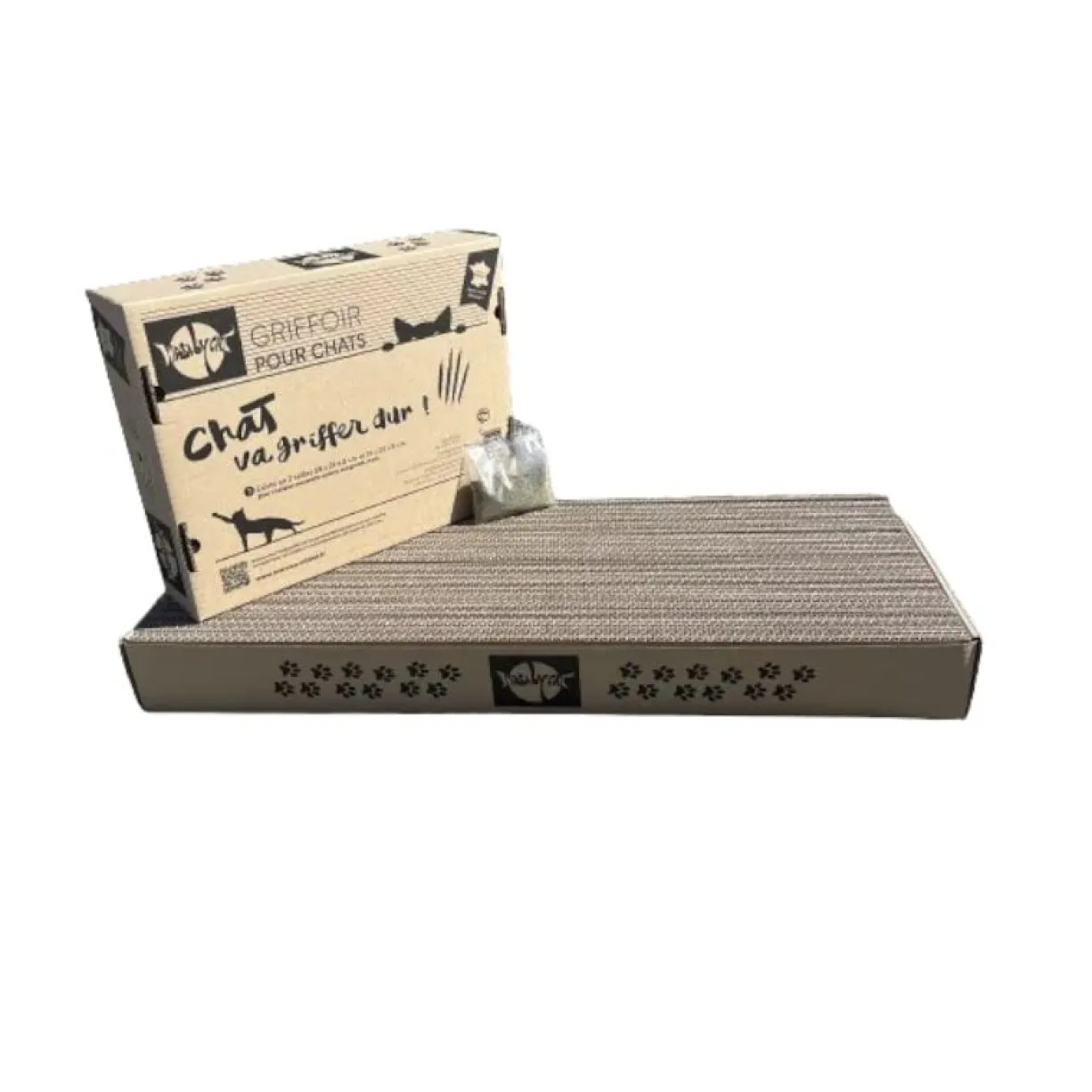 Griffoir en carton Chat va griffer dur 38x29x8cm - WasaByCat