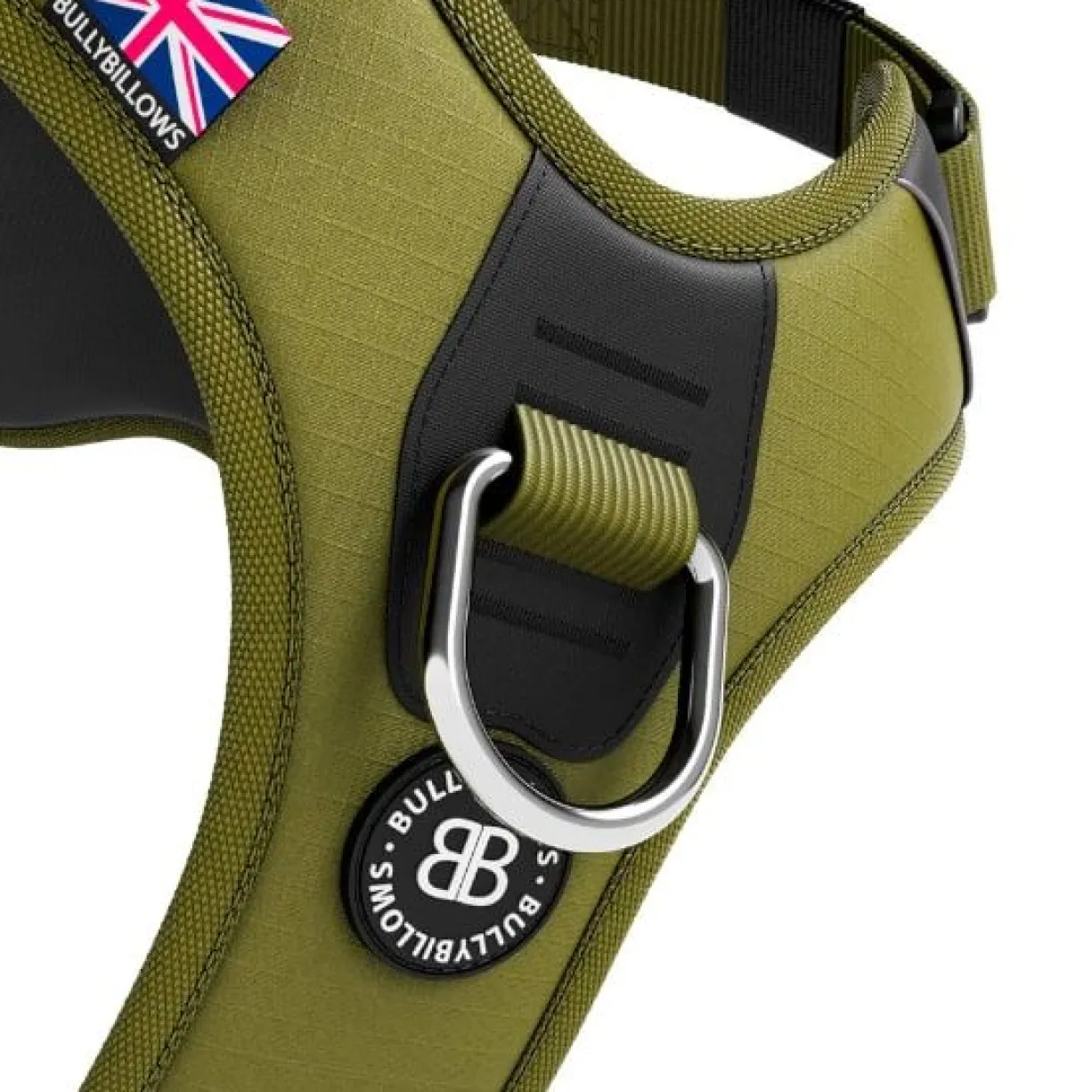 Harnais anti traction chien Hurricane vert olive taille M - BullyBillows