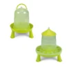 Kit abreuvoir 3L mangeoire 2Kg poule à pieds plastique vert gamme Eco