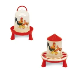 Kit abreuvoir 5L mangeoire 4Kg poule à pieds plastique gamme Eco Happy Range