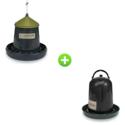 Kit abreuvoir 5L mangeoire 4Kg poule plastique recyclé gamme Eco