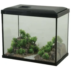 Kit aquarium poisson Initio 30cm noir et décor Landscape Road - Zolux