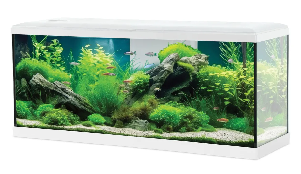 Kit aquarium poisson Tana LED 100 blanc et meuble Iseo Tana 100 mélaminé blanc - Zolux
