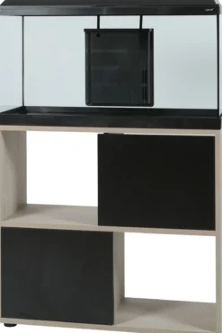 Kit aquarium poisson Tana LED 80 noir et meuble Iseo Tana 80 mélaminé noir - Zolux