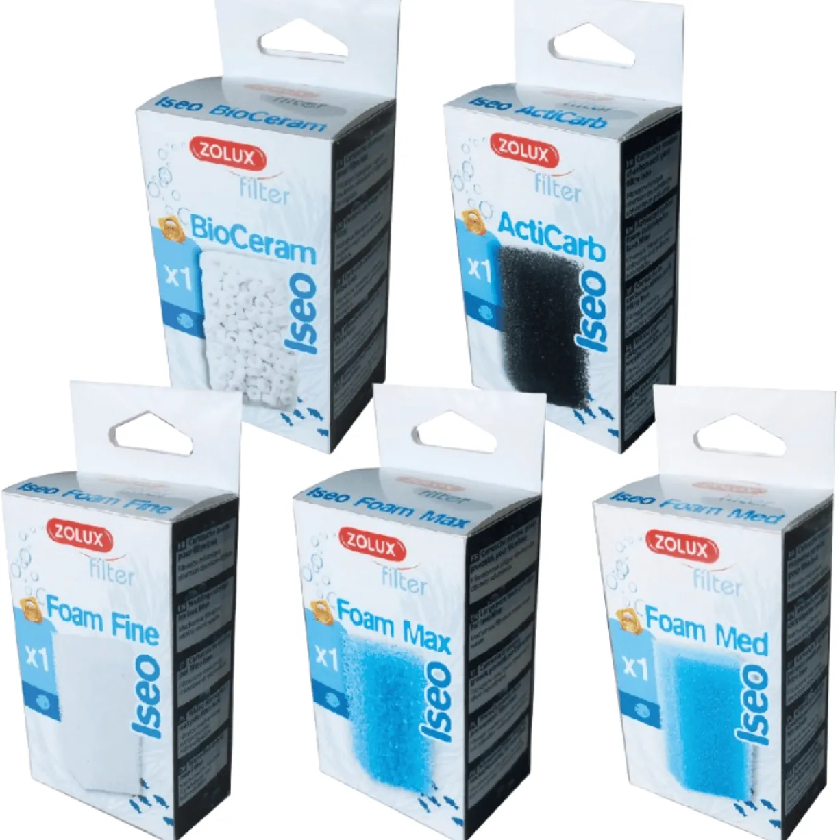 Kit cartouches filtrantes aquarium Iseo Tana 60, 80, 100 - Zolux