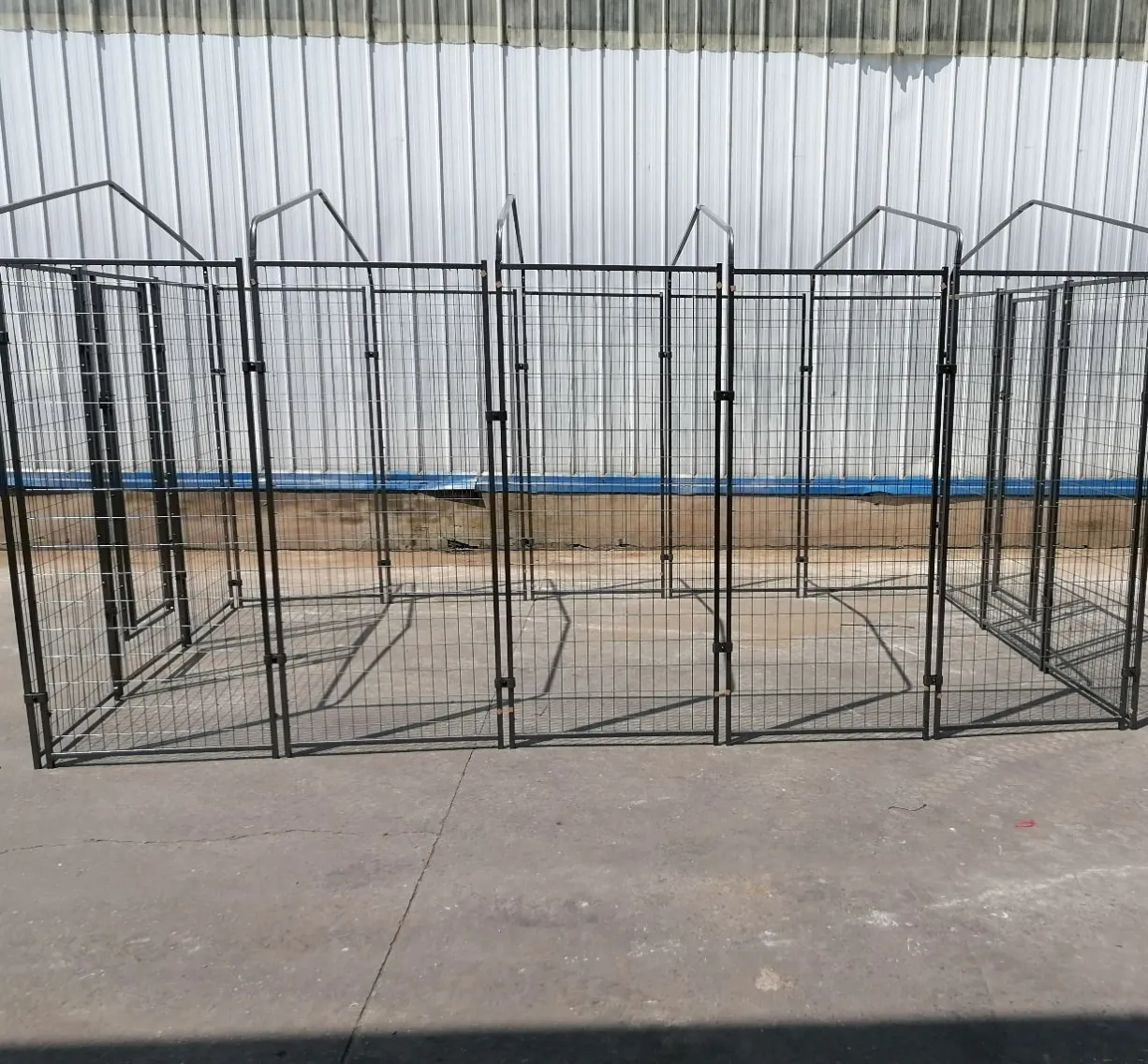 Kit chenil pour animaux 9,6m² - Enclos 400x240x180 cm avec toit Métal