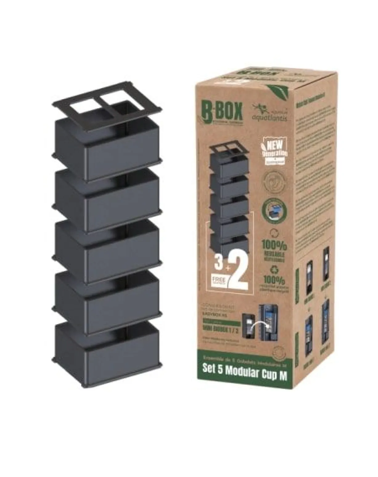 Kit de conversion pour filtres Mini BioBox 5 gobelets (3 + 2 gratuits) - Aquatlantis