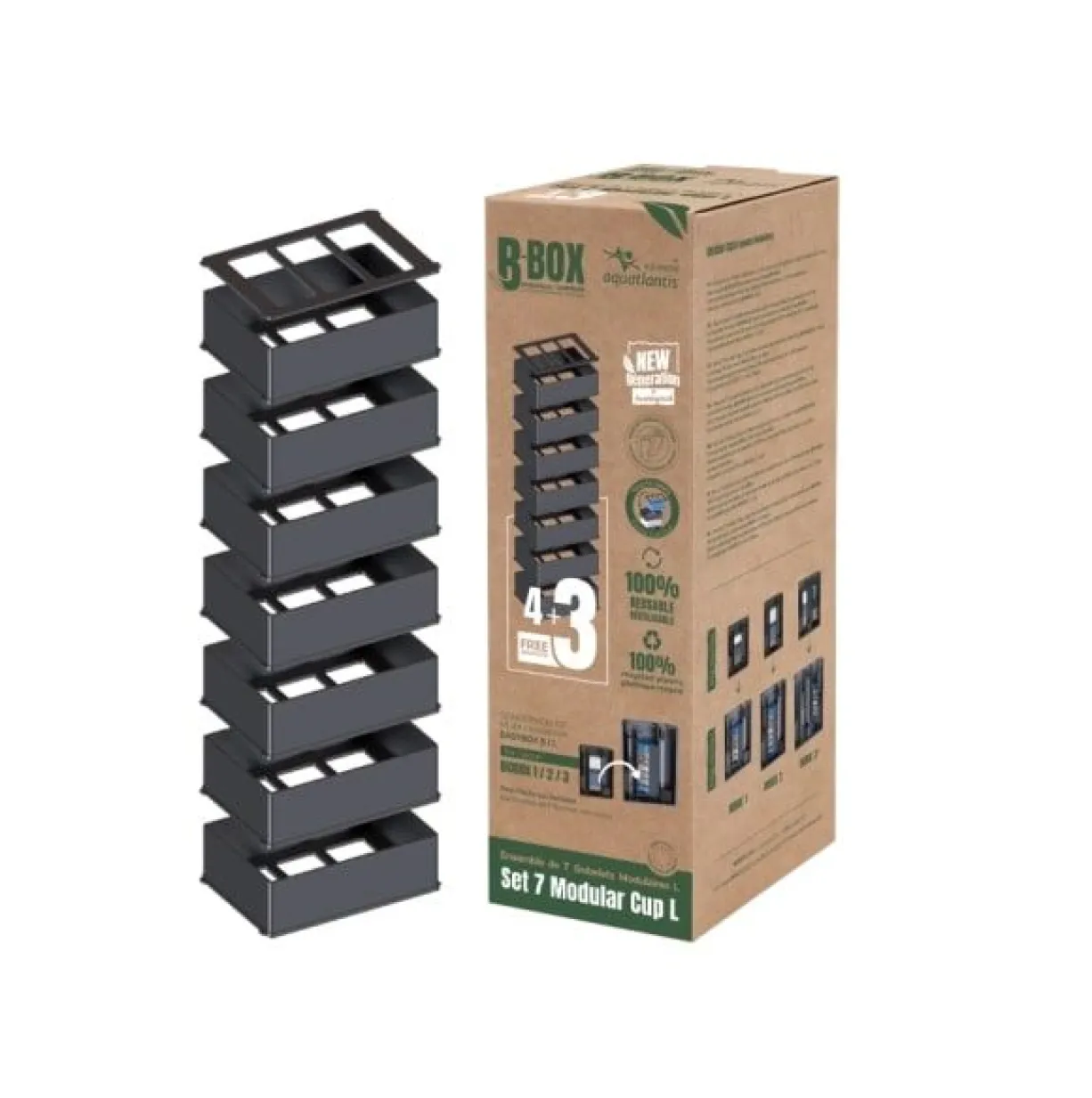 Kit de conversion pour filtres BioBox 7 gobelets (4 + 3 gratuits) - Aquatlantis