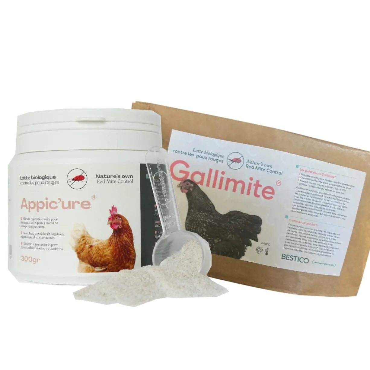 Kit soin anti poux gris poule Gallimite + Appic’ure - Bestico