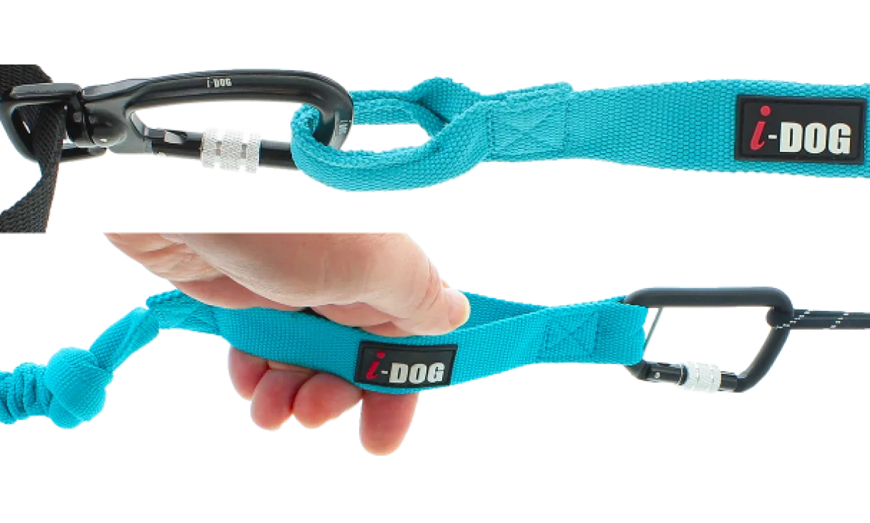 Laisse de traction Opale 1,9m Strong Bleu - I-Dog
