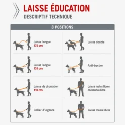 Laisse éducation chien Bivouak 2m rouge - Zolux