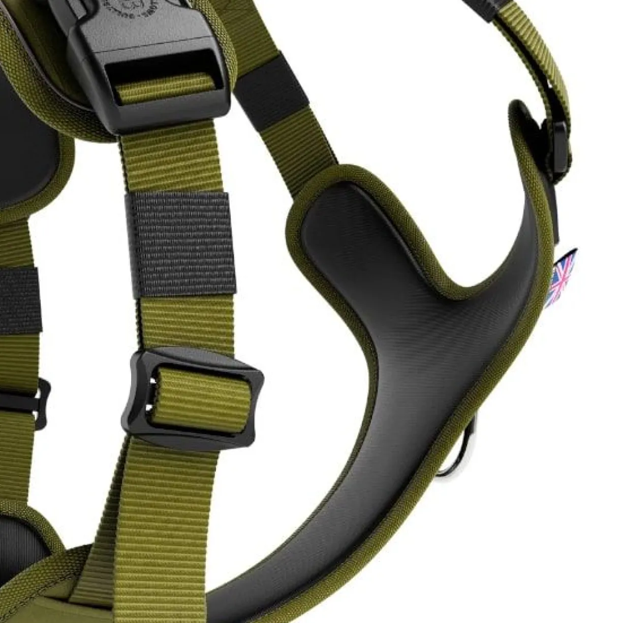 Laisse Ladder Combat et harnais Hurricane vert olive taille L - BullyBillows