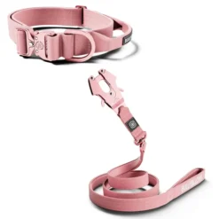 Laisse Lighter Swivel Combat et collier Lighter Combat Collar 4cm rose taille L - BullyBillows
