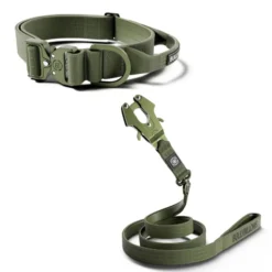 Laisse Lighter Swivel Combat et collier Lighter Combat Collar 4cm kaki taille L - BullyBillows
