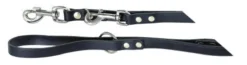 Laisse Mexica noire 12mm, 200cm, rivetée
