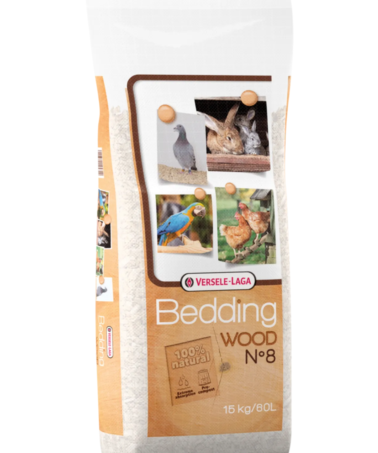 Litière naturelle hêtre Wood Bedding n°8 60L - Versele Laga