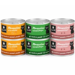 Lot de 6 mousselines chat 85g saveurs mixtes Menu Dégustation - Les recettes de Daniel