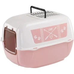 Maison de toilette chat plastique recyclé Prima Decor rose - Ferplast