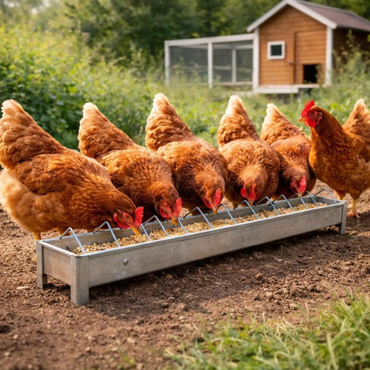 Mangeoire poule galva 100cm Eco - Gaun