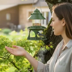 Mangeoire pour oiseaux sauvages modulable Céleste avec module abreuvoir vert olive - Evena