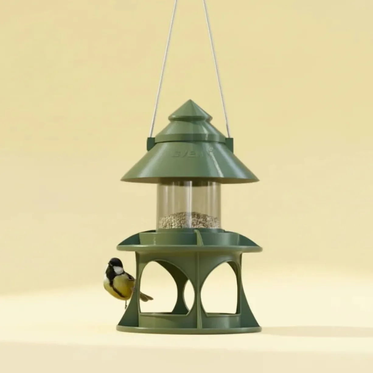 Mangeoire pour oiseaux sauvages modulable Céleste avec module abreuvoir vert olive - Evena
