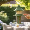 Mangeoire pour oiseaux sauvages modulable Céleste avec module cacahuètes vert olive - Evena
