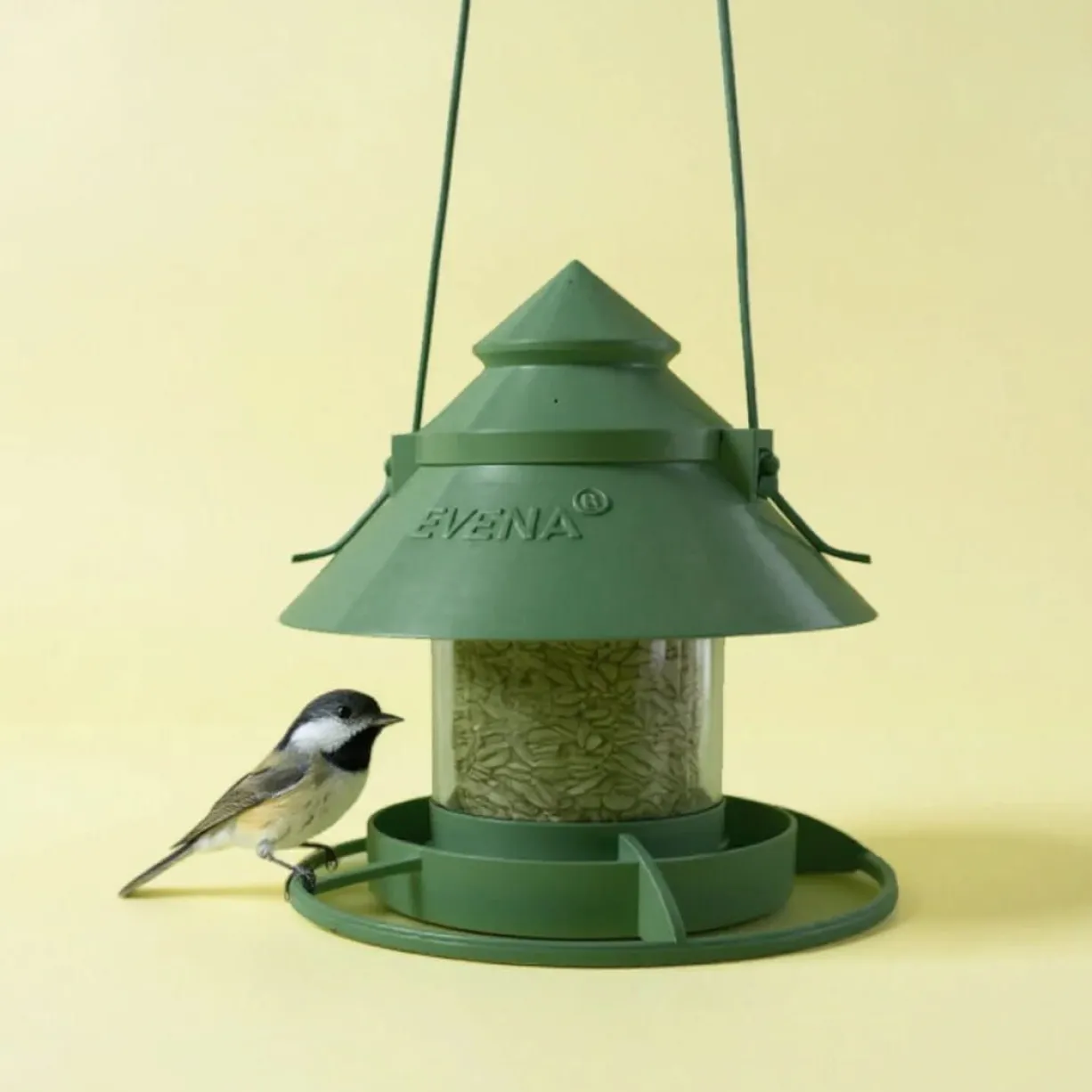 Mangeoire pour oiseaux sauvages modulable Céleste avec module cacahuètes vert olive - Evena