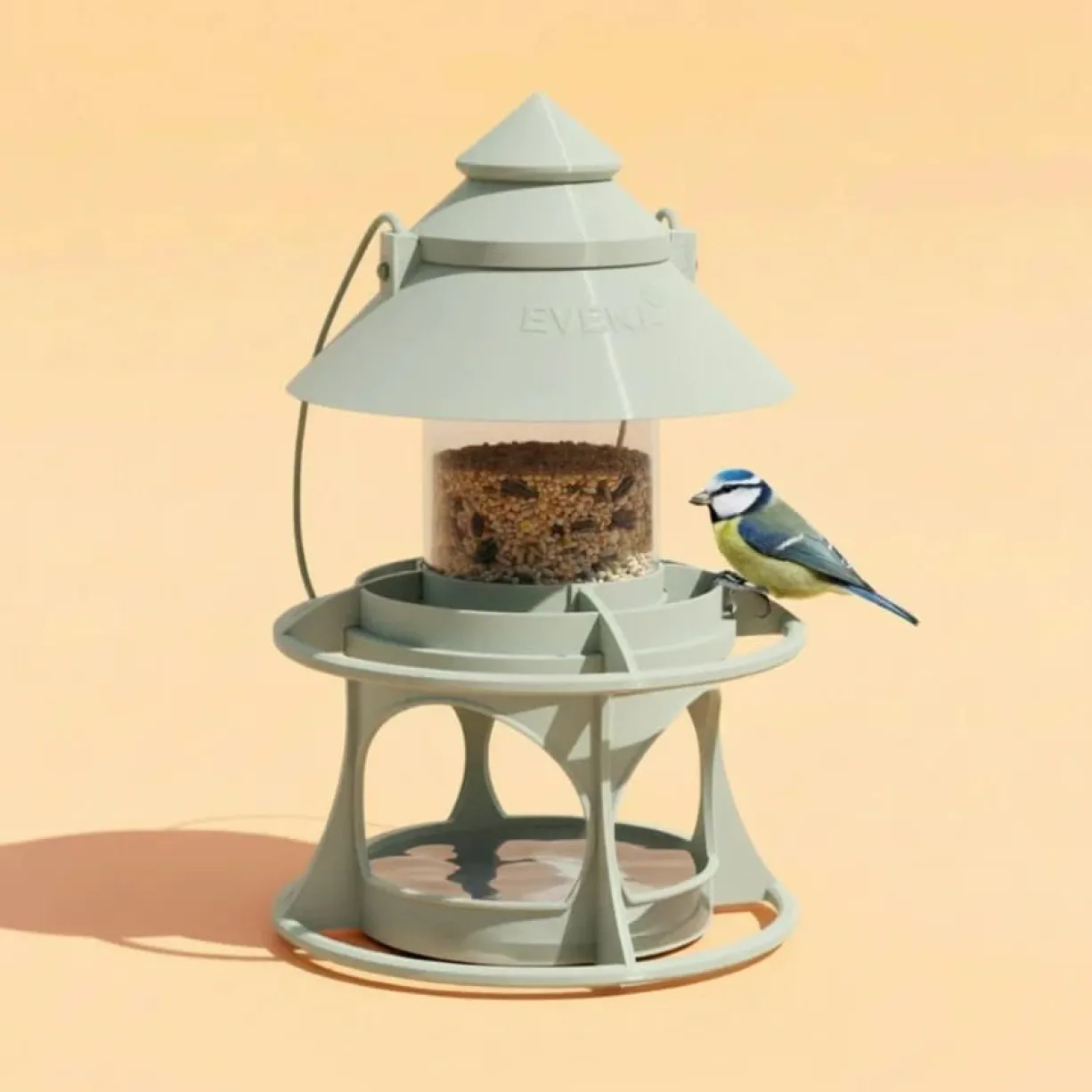 Mangeoire pour oiseaux sauvages modulable Céleste avec module abreuvoir vert de gris - Evena