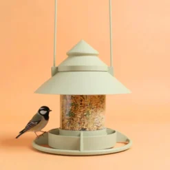 Mangeoire pour oiseaux sauvages modulable Céleste avec module abreuvoir vert de gris - Evena
