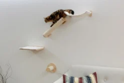 Mur d’escalade chat en bois Alps 4 pièces - Kerbl