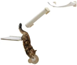 Mur d’escalade chat en bois Alps 4 pièces - Kerbl