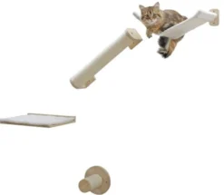 Mur d’escalade chat en bois Alps 4 pièces - Kerbl