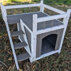 Niche pour chat et petit chien Iroquois avec balcon taille S