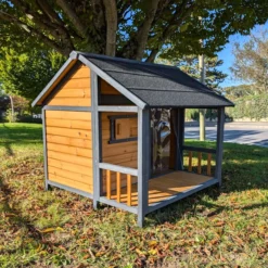 Niche pour chien Chalet Saint-Bernard V2 toit shingle taille XL
