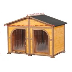 Niche pour chien Double toit shingle noir taille XL