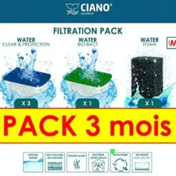Pack cartouches filtrantes Water Clear & Protection, Water Bio-Bact et Water Foam taille M - Ciano
