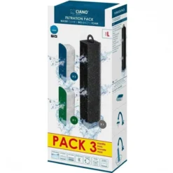 Pack cartouches filtre aquarium Water Clear & Protection, Water Bio-Bact et Water Foam taille L - Ciano