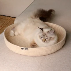 Panier pour chat en corde de coton doux Jess beige - D&D Home