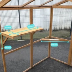 Plateforme avec pont sisal en bois pour catio modulable chat « Kat’Venture »