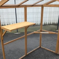 Plateforme avec pont sisal en bois pour catio modulable chat « Kat’Venture »