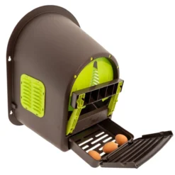 Pondoir poule en plastique 1 nichoir MyCozyNest Roll-Away vert lime / marron