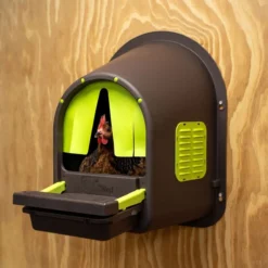 Pondoir poule en plastique 1 nichoir MyCozyNest Roll-Away vert lime / marron