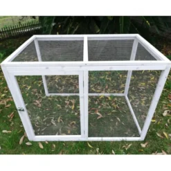 Poulailler Deluxe bleu toit shingle gris jusqu’à 12 poules avec extension parc grillagé