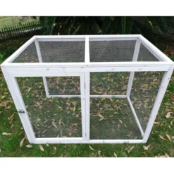 Poulailler Deluxe rouge toit shingle vert jusqu’à 12 poules avec extension parc grillagé