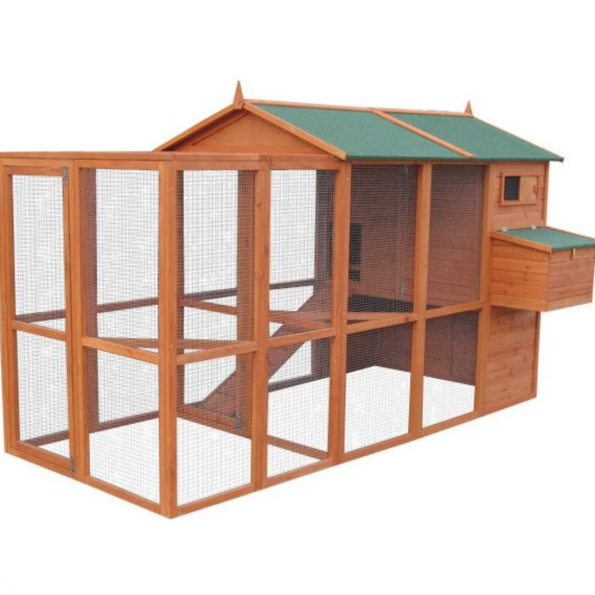 Poulailler Gaulois II toit shingle jusqu’à 10 poules avec extension parc grillagé