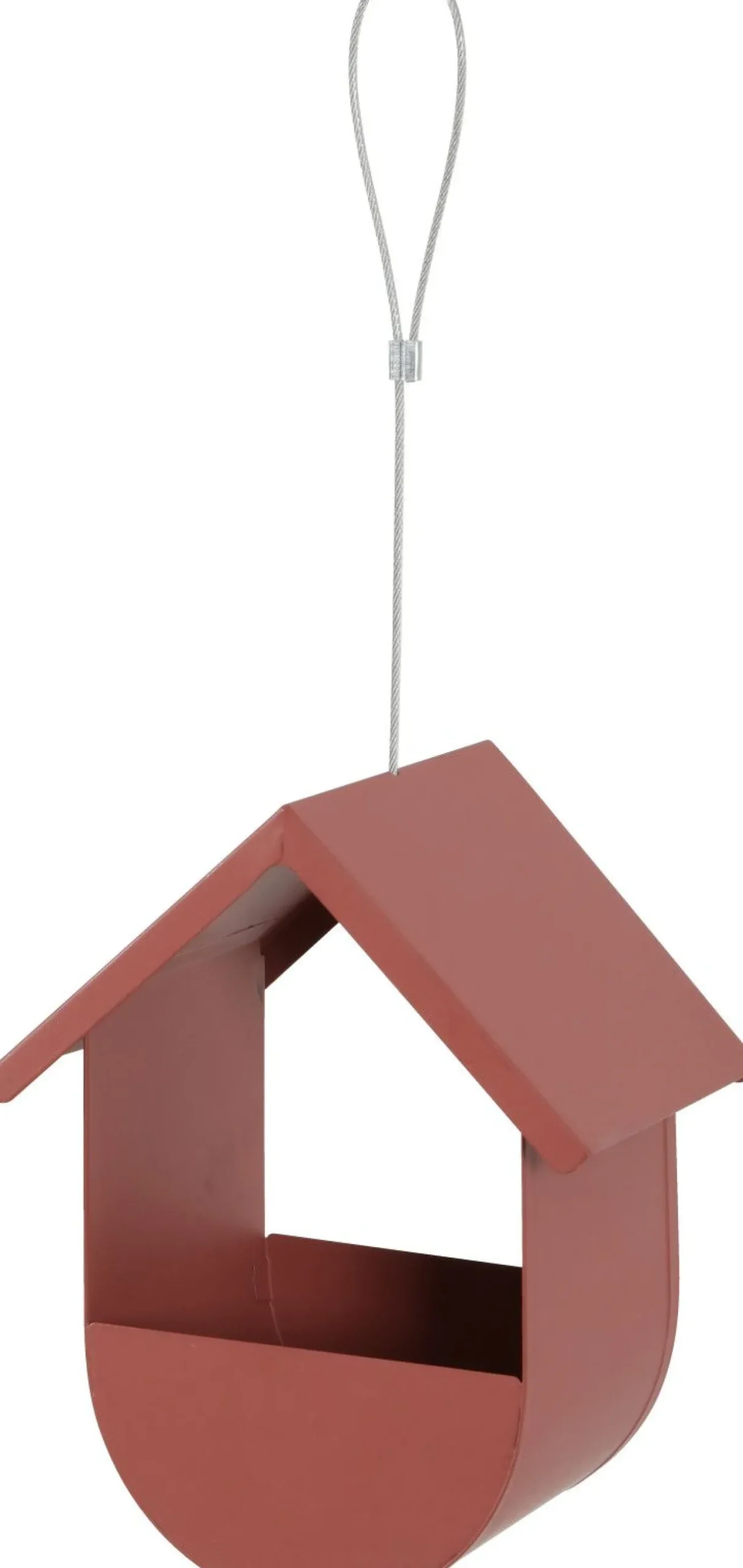 Support pour graines oiseaux du jardin cabane métal 19 cm rouge terracotta - Zolux