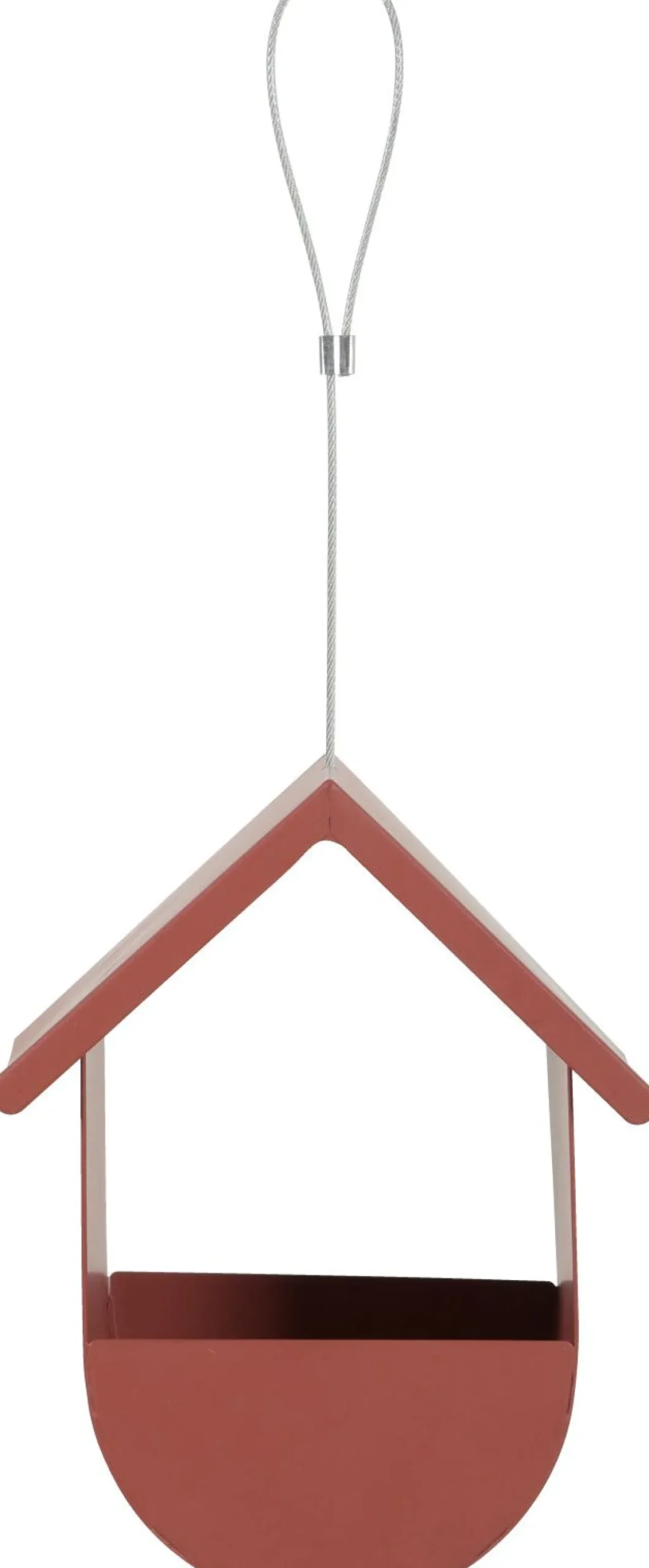 Support pour graines oiseaux du jardin cabane métal 19 cm rouge terracotta - Zolux
