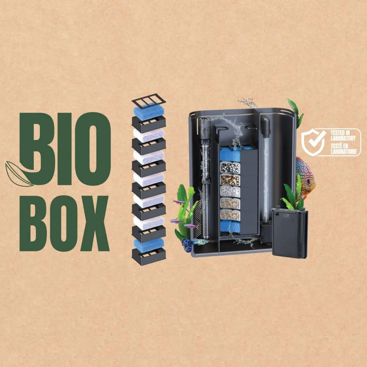 Système de filtration intérieur poisson universel BioBox 1 pour aquarium de 40 à 90 litres - Aquatlantis